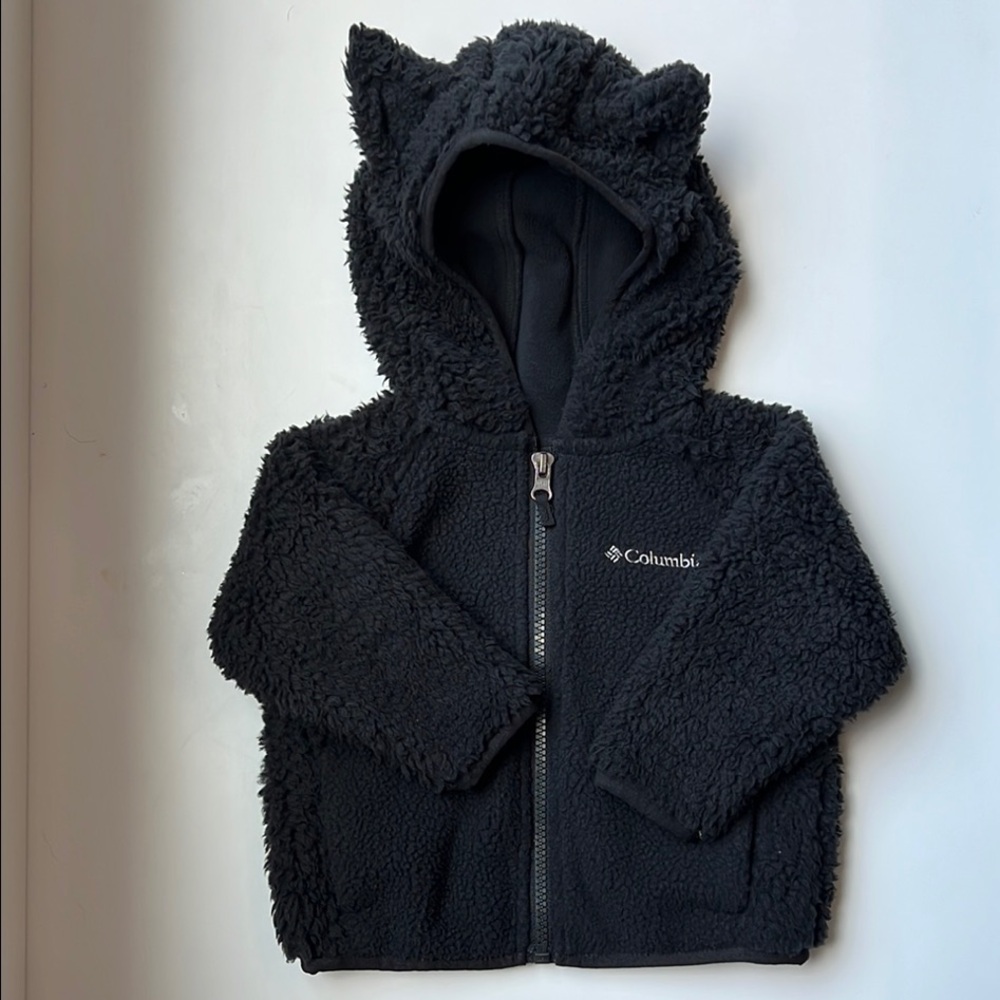 Columbia Cozy Black Fleece Baby Jacket, 6-12 months
